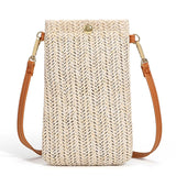Woven Straw Women Crossbody Messenger Bag Rattan Shoulder Pack