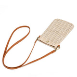 Woven Straw Women Crossbody Messenger Bag Rattan Shoulder Pack