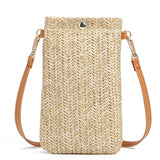 Woven Straw Women Crossbody Messenger Bag Rattan Shoulder Pack