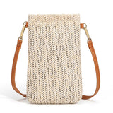 Woven Straw Women Crossbody Messenger Bag Rattan Shoulder Pack