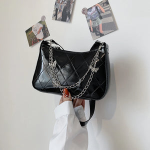 Harajuku Butterfly Chain Women's Shoulder Bag Zipper PU Handbag