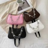 Harajuku Butterfly Chain Women's Shoulder Bag Zipper PU Handbag