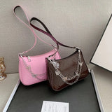 Harajuku Butterfly Chain Women's Shoulder Bag Zipper PU Handbag