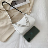 Harajuku Butterfly Chain Women's Shoulder Bag Zipper PU Handbag