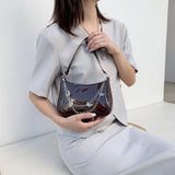 Harajuku Butterfly Chain Women's Shoulder Bag Zipper PU Handbag