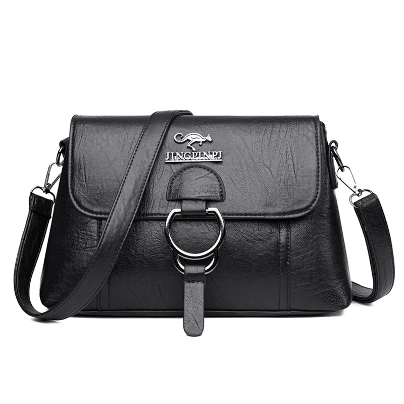 Women's PU Leather Shoulder Bag Crossbody Underarm Messenger Zipper Hasp Shopper