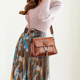 Women's PU Leather Shoulder Bag Crossbody Underarm Messenger Zipper Hasp Shopper