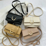 Ladies Shoulder Bag Spring Messenger Bag PU Leather Solid Small Square Bag