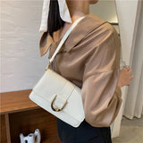 Ladies Shoulder Bag Spring Messenger Bag PU Leather Solid Small Square Bag