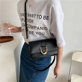 Ladies Shoulder Bag Spring Messenger Bag PU Leather Solid Small Square Bag