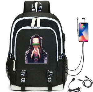 Ghost Slayer USB Charging Backpack Student School Bag