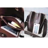 Crocodile Pattern Shoulder Bucket Bag Large Capacity Messenger Bag