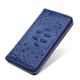 Cowhide Crocodile Pattern Ladies Clutch Bag Long Wallet Mobile Phone Bag