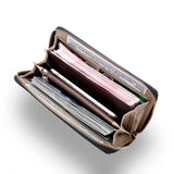 Cowhide Crocodile Pattern Ladies Clutch Bag Long Wallet Mobile Phone Bag