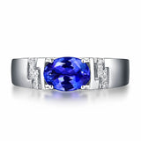 Crystal Sapphire Diamond Men's Ring