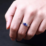 Crystal Sapphire Diamond Men's Ring