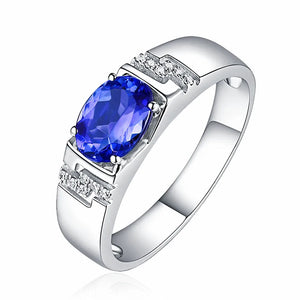 Crystal Sapphire Diamond Men's Ring