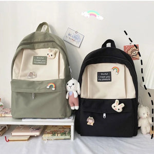 Candy Stitching Women Backpack School Bags for Teenage Girls