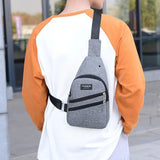 Men's Oxford Chest Bag Sling Bag USB Charging Crossbody Anti Theft Waist Pack