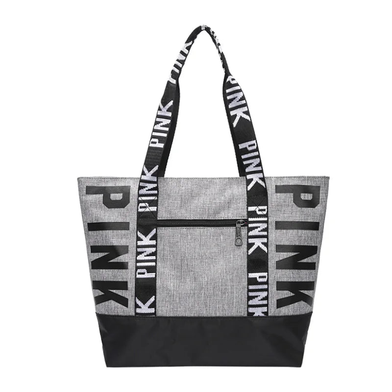 Casual Ladies Nylon Handbag Letter Pattern Shoulder Bag Waterproof