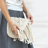 Casual Straw Bag Tassel Beach Crossbody Shoulder Hand Woven Bag