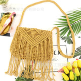 Casual Straw Bag Tassel Beach Crossbody Shoulder Hand Woven Bag