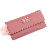 Women's Solid Color Wallet with Card Slots and Coin Pocket