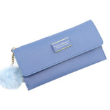 Women's Solid Color Wallet with Card Slots and Coin Pocket