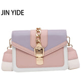 PU Leather Crossbody Bag Wide Strap Shoulder Messenger Bag for Women