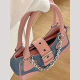 Casual Contrast Canvas Women Handbag