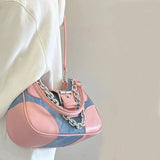 Casual Contrast Canvas Women Handbag