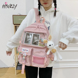Soft Girl Transparent School Bag Casual Student Backpack