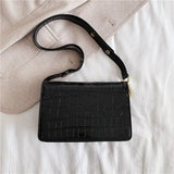 Crocodile Leather Ladies Shoulder Bag with Metal Sequins and Mezzanine
