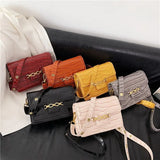 Crocodile Leather Ladies Shoulder Bag with Metal Sequins and Mezzanine