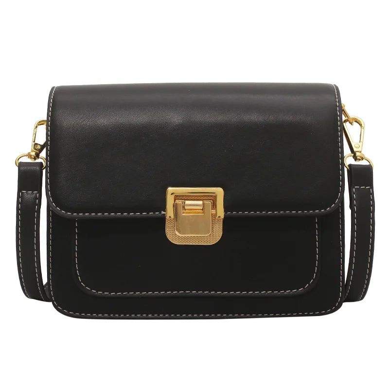 Retro PU Leather Messenger Bag Lady Single Shoulder Bag