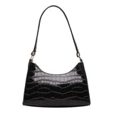 Crocodile Pattern One-Shoulder Bag Women's Retro Baguette