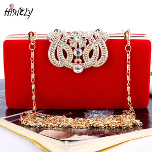 Diamond Crown Women Dinner Bag Party Chain Shoulder Hand Wallet