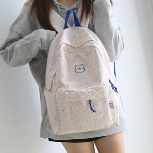 Canvas Schoolbag for Female Students