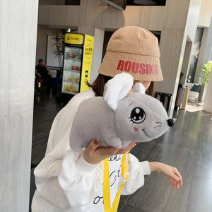 Furry Women's Messenger Bag Mouse Shoulder Bag Winter Girl Bag