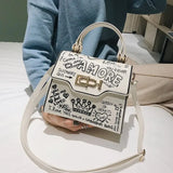 Graffiti Women's Handbag PU Leather Small Flap Bag Cross Body Shoulder Bag
