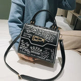 Graffiti Women's Handbag PU Leather Small Flap Bag Cross Body Shoulder Bag