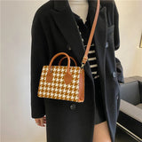 Houndstooth Female Shoulder Messenger Bag