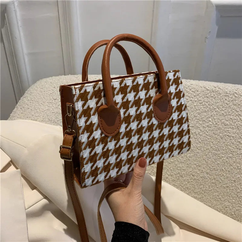 Houndstooth Female Shoulder Messenger Bag