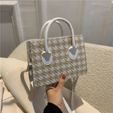 Houndstooth Female Shoulder Messenger Bag