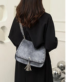 Retro Shoulder Bag with Tassel, European & American Style