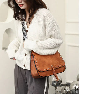 Retro Shoulder Bag with Tassel, European & American Style