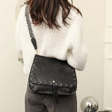 Retro Shoulder Bag with Tassel, European & American Style