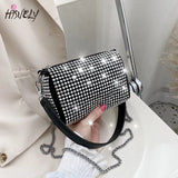 Hot Diamond One-Shoulder Messenger Bag with Metal Chain