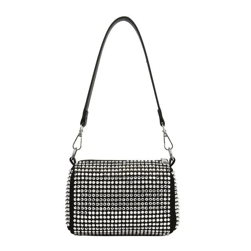 Hot Diamond One-Shoulder Messenger Bag with Metal Chain