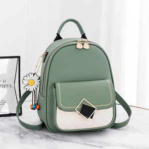 Small Round Backpack Retro Style for Women
